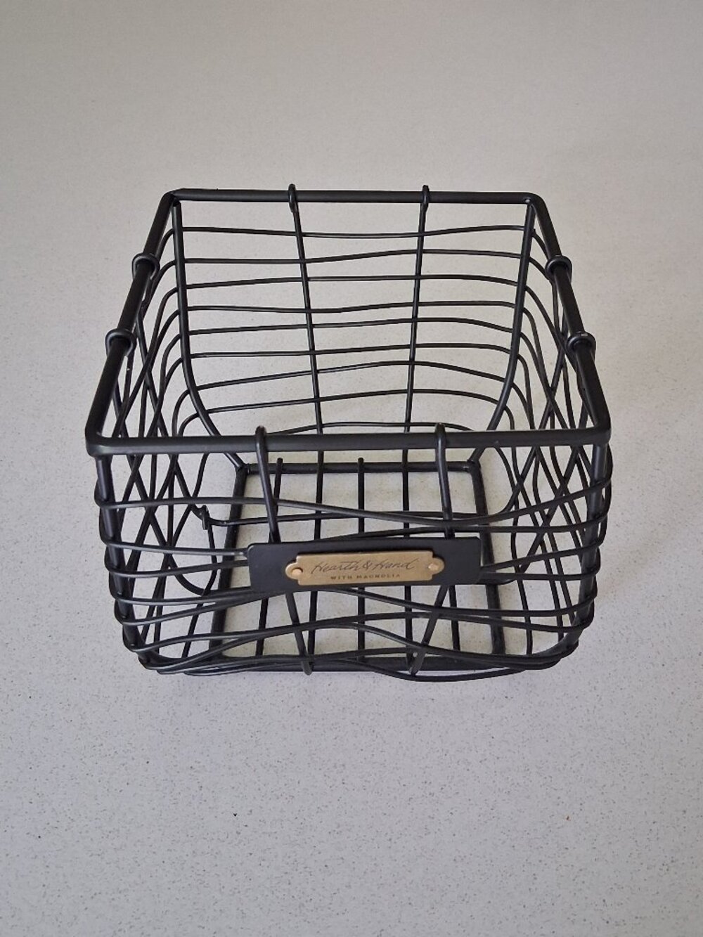 Hearth & Hand Black Metal Wire Square Decor Basket from the Magnolia Collection